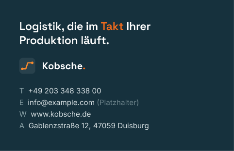 Rückseite der Visitenkarte mit Claim und Kontaktdaten